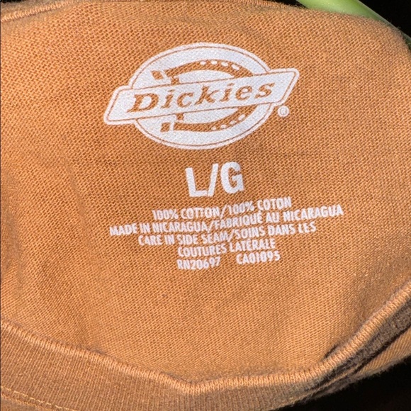 Dickies Brown T-Shirt Size Large Classic Workwear Tee - Picture 5 of 5